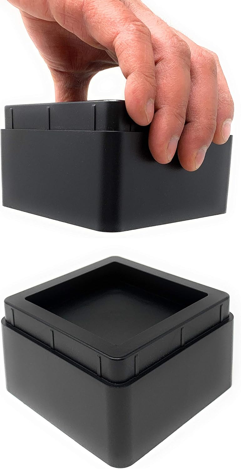Design61 4er Set Möbelerhöhung Betterhöher Tischerhöher Elefantenfuß Bed Riser Stapelbar 57 mm oder 107 mm in Schwarz