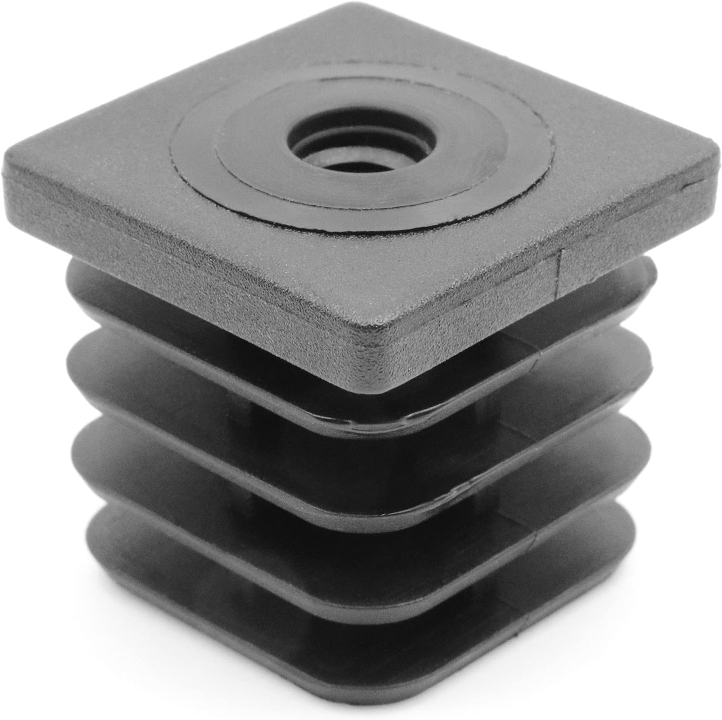 Design61 4X threaded plugs, adjusting plugs, foot caps, insert bushing for square tubes 40x40 mm with M10 internal thread, load capacity for wall thickness 1.5-2 mm