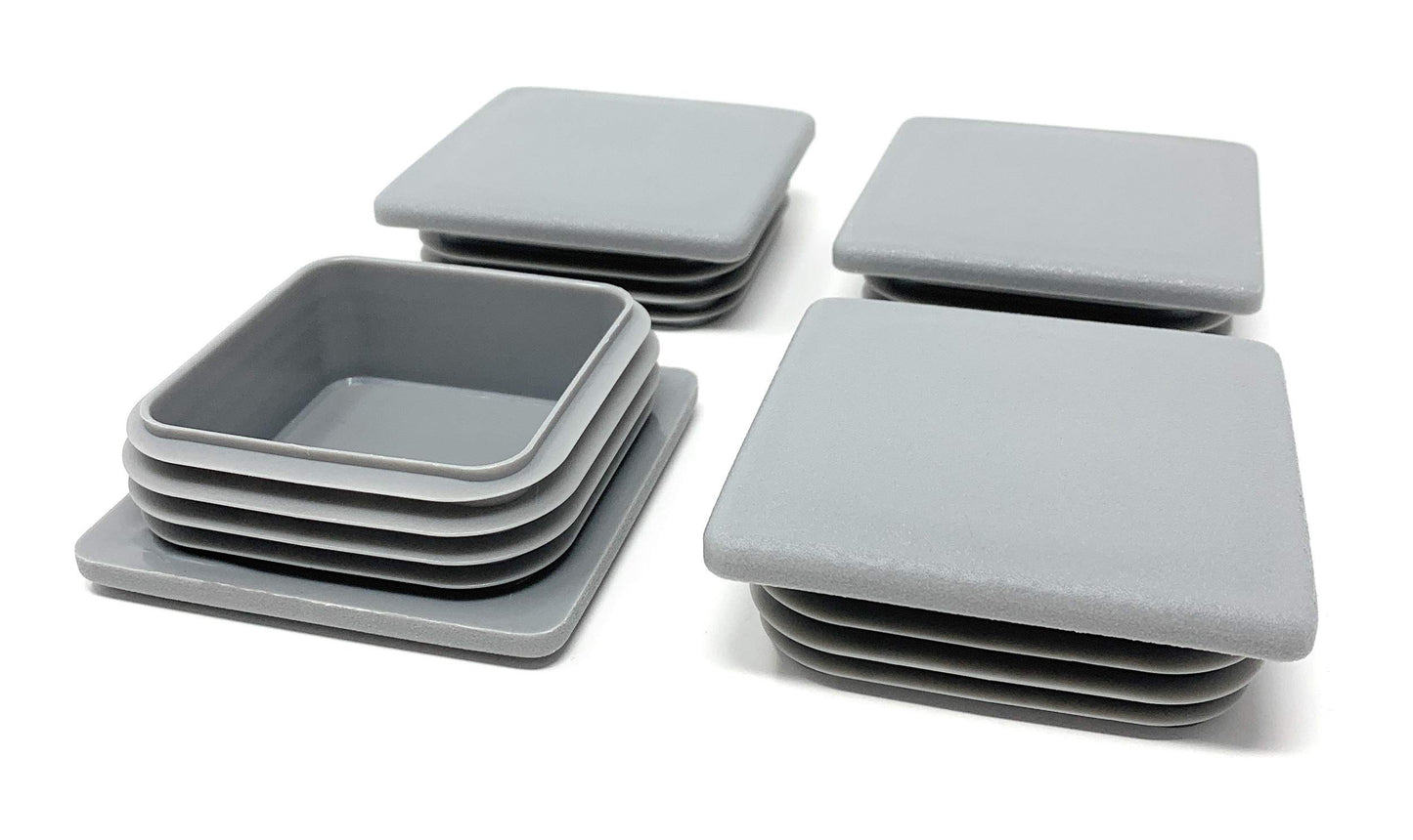 Design61 4x bouchons de tube carrés 80x80 mm avec lattes pour dimensions intérieures 66-72 mm en gris signalisation
