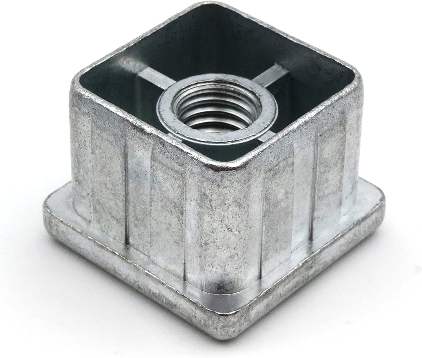 Design61 4X threaded plugs adjusting plugs for square tubes made of zinc die-cast 40x40 mm x 1.7 mm with M10 internal thread