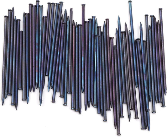 Design61 100x Stahlstifte Stahlnägel Sockelleistenstifte Nagel 1,2 x 35 mm Linsenkopf Blau