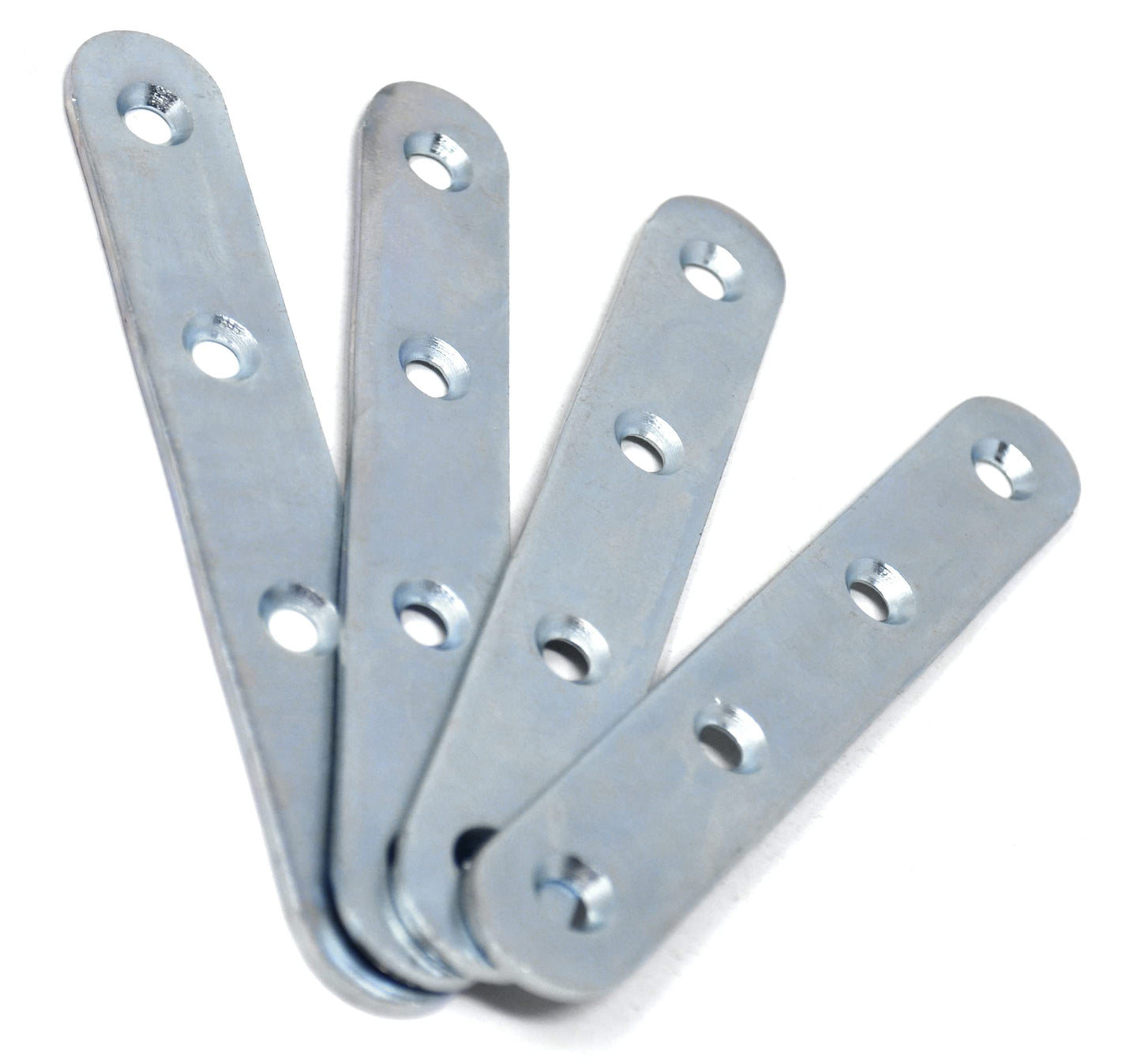 Design61 Set of 4 flat connectors, perforated plate, fixing plate, metal connector, wood connector, connecting plate 120mm