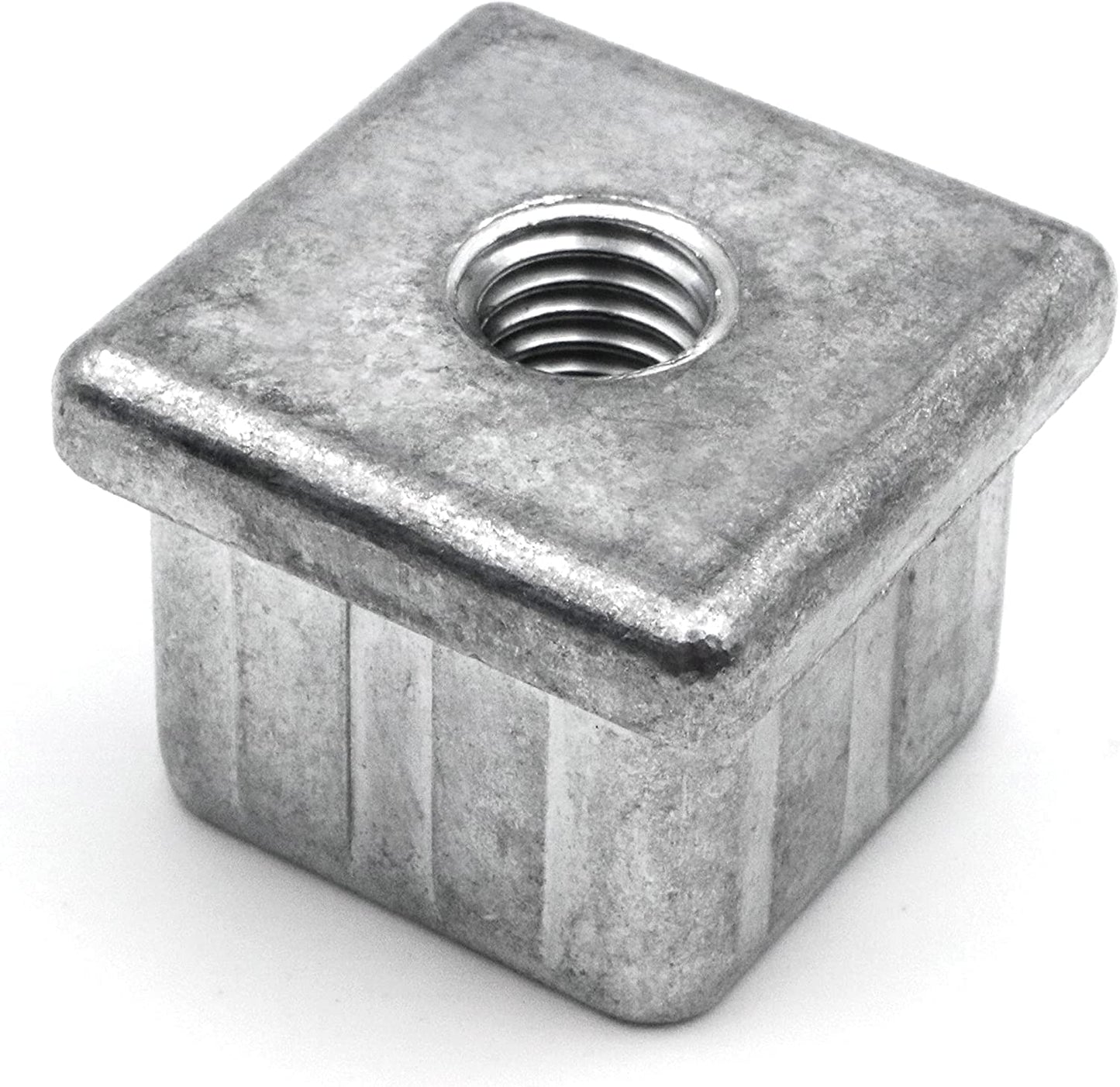 Design61 4X threaded plugs adjusting plugs for square tubes made of zinc die-cast 40x40 mm x 1.7 mm with M10 internal thread