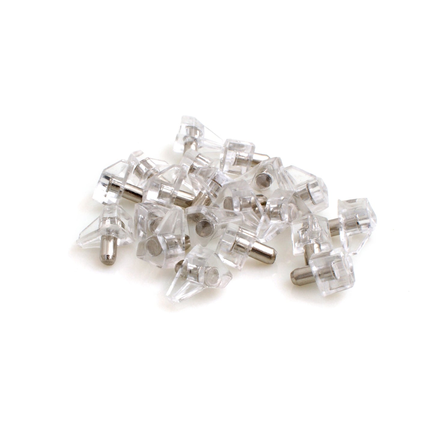 Design61 20 supports d'étagère avec tige en acier Ø 5 mm en transparent