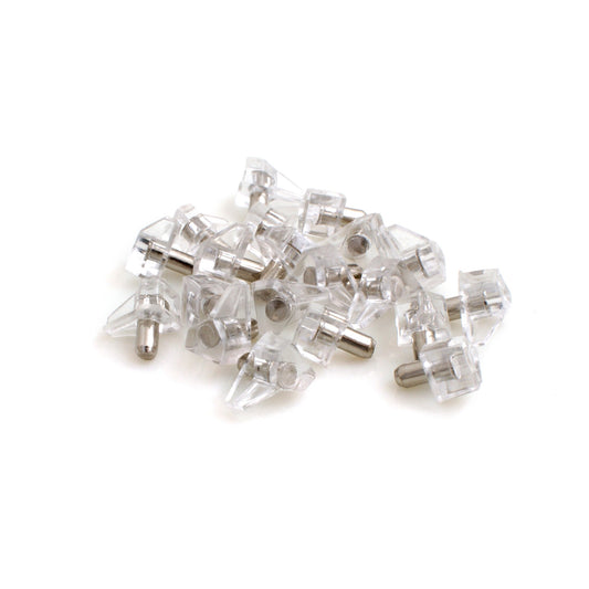 Design61 20 supports d'étagère avec tige en acier Ø 5 mm en transparent