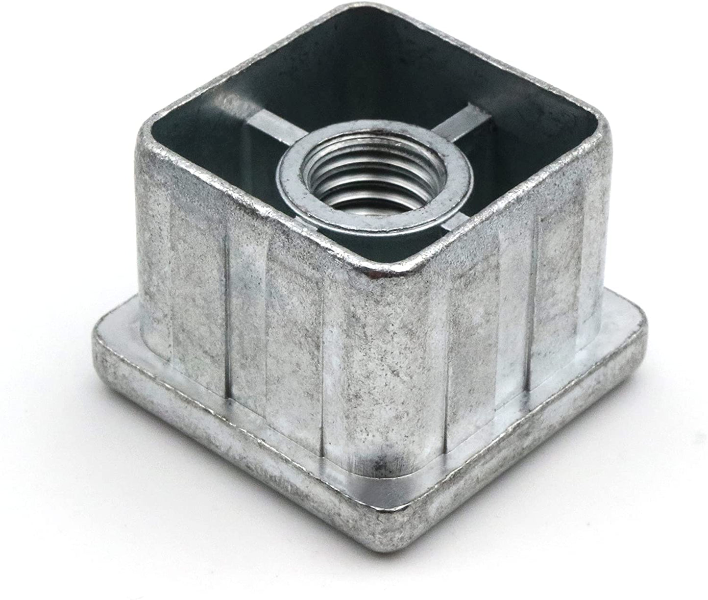 Design61 4x threaded plugs adjusting plugs for square tubes made of zinc die-cast 25x25 mm x 2mm with M10 internal thread