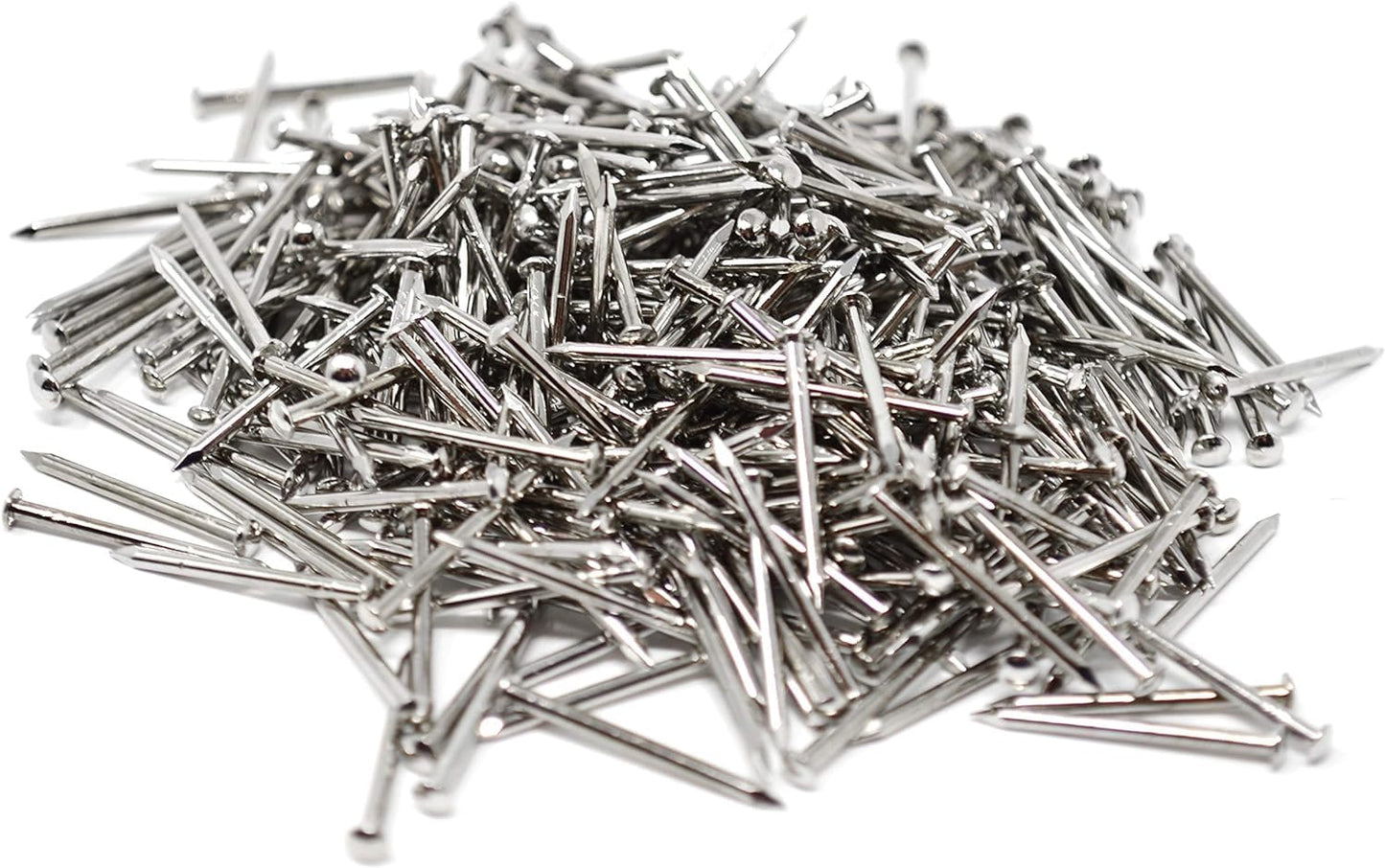 Design61 100x Round Head Pins Nails 1.8 x 25 mm Nickel-Plated Brass