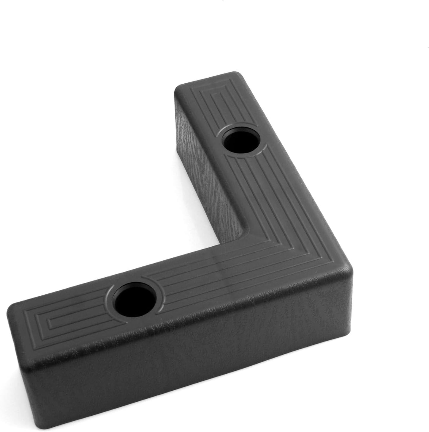 Design61 4X Set Sofa Sessel Füße Kunststoff L-Form L195xB52xH60 mm Schwarz Holzmaserung
