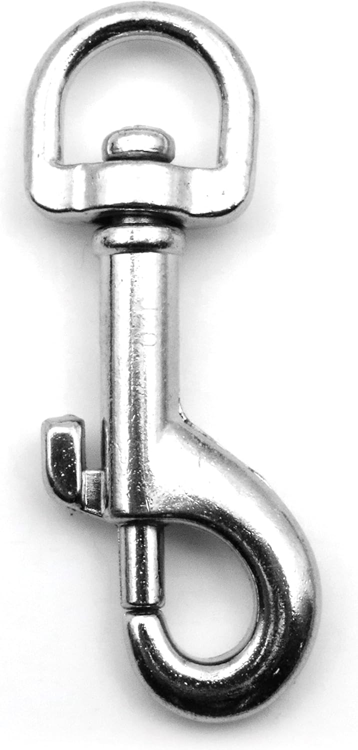 Design61 4er Set Karabinerhaken Karabiner 360 Grad Drehgelenk aus Druckguss Vernickelt (75mm)