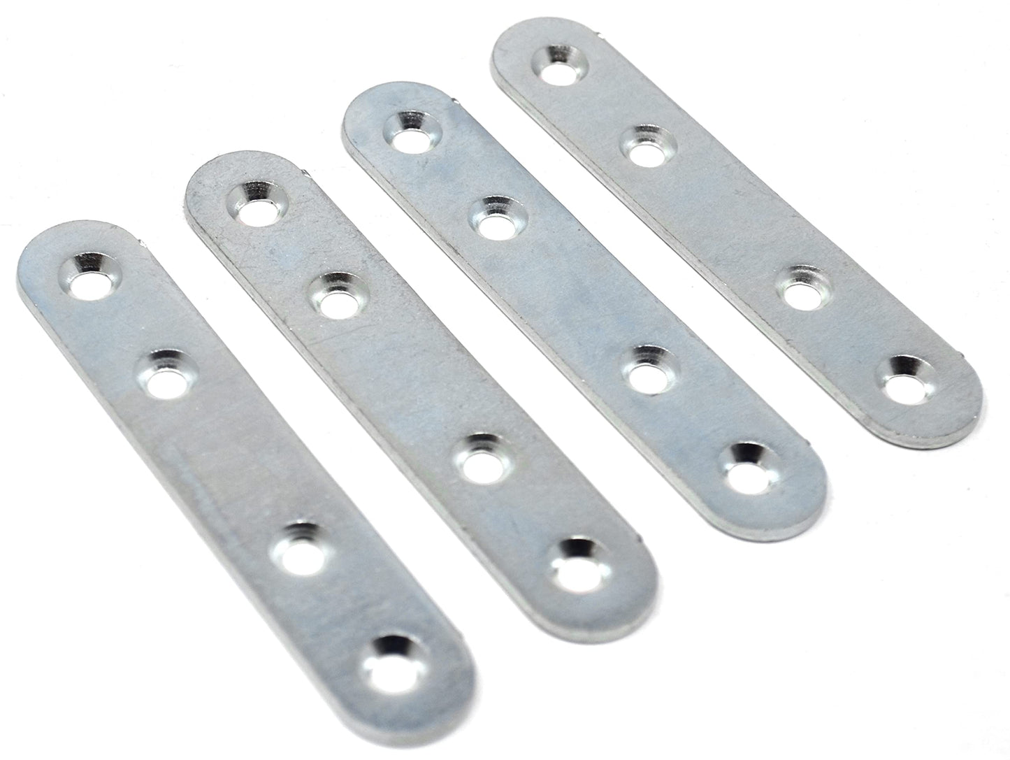 Design61 Set of 4 flat connectors, perforated plate, fixing plate, metal connector, wood connector, connecting plate 80mm