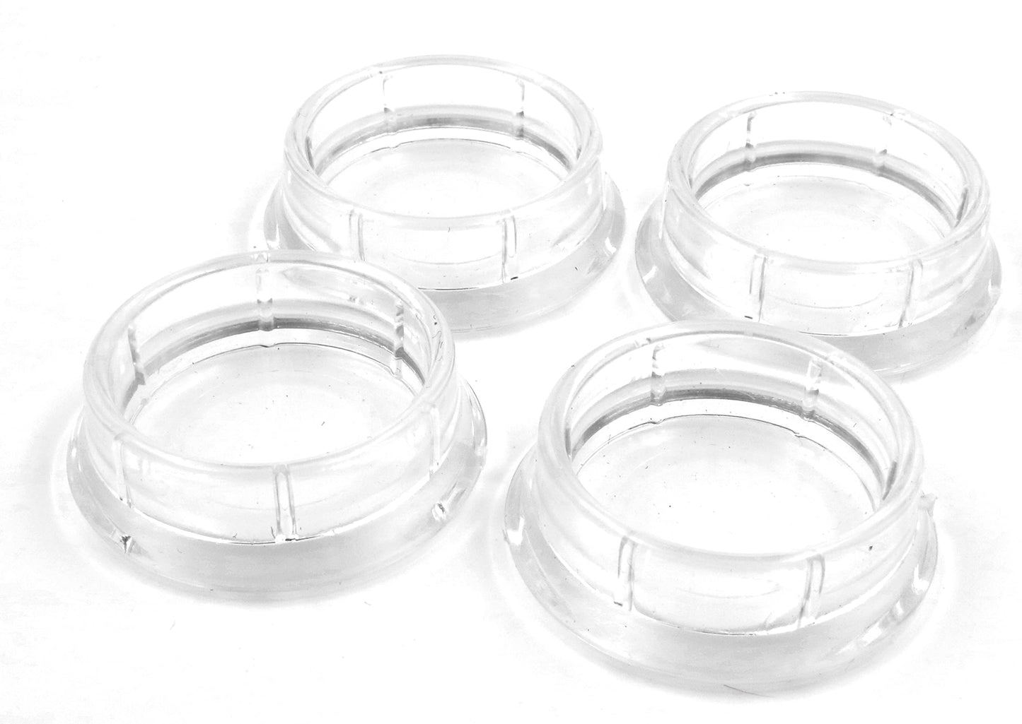 Design61 4X furniture coasters for round furniture feet up to 32 mm piano coasters crystal clear