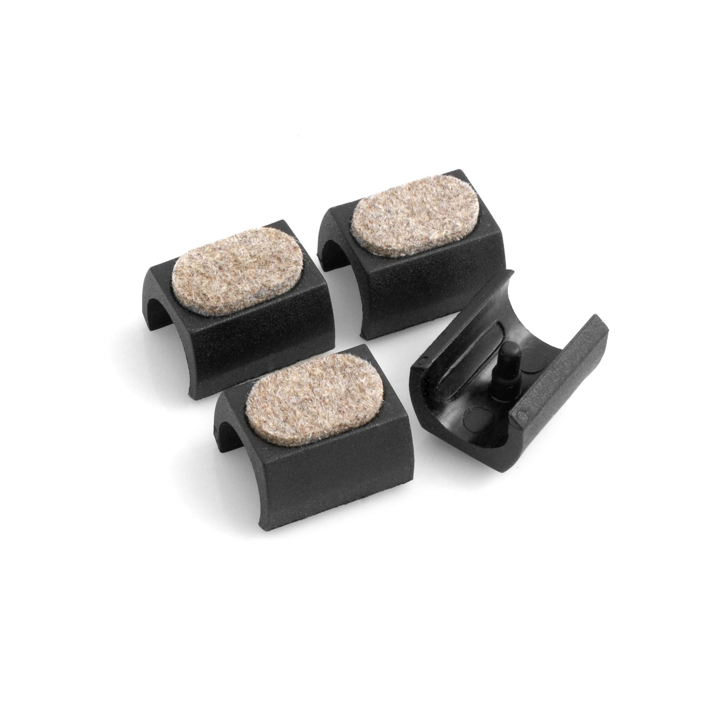 Design61 Filzgleiter 4er Set für Freischwinger Stuhlgleiter Bodenschongleiter Ø 21-21 mm Silencer Möbelgleiter Klemmschalengleiter mit geräuschdämpfender Filzgleitfläche