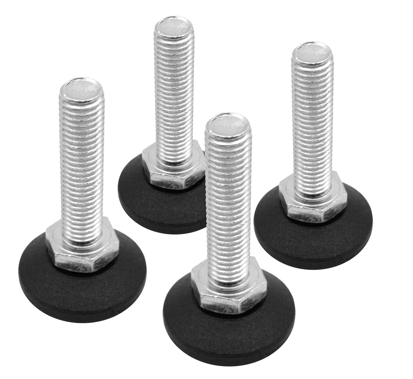 Design61 4X Verstellschraube Justierschraube Ø 38 mm mit verzinkter Stellschraube M12 x 50 mm (Fuß drehbar)