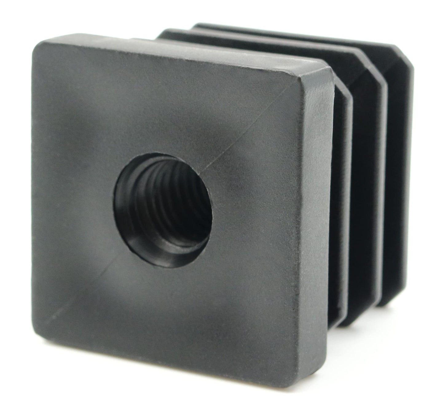 Design61 4X threaded plugs adjusting plugs for square tubes with injected plastic thread 25x25 mm 1.5 mm with M10 internal thread