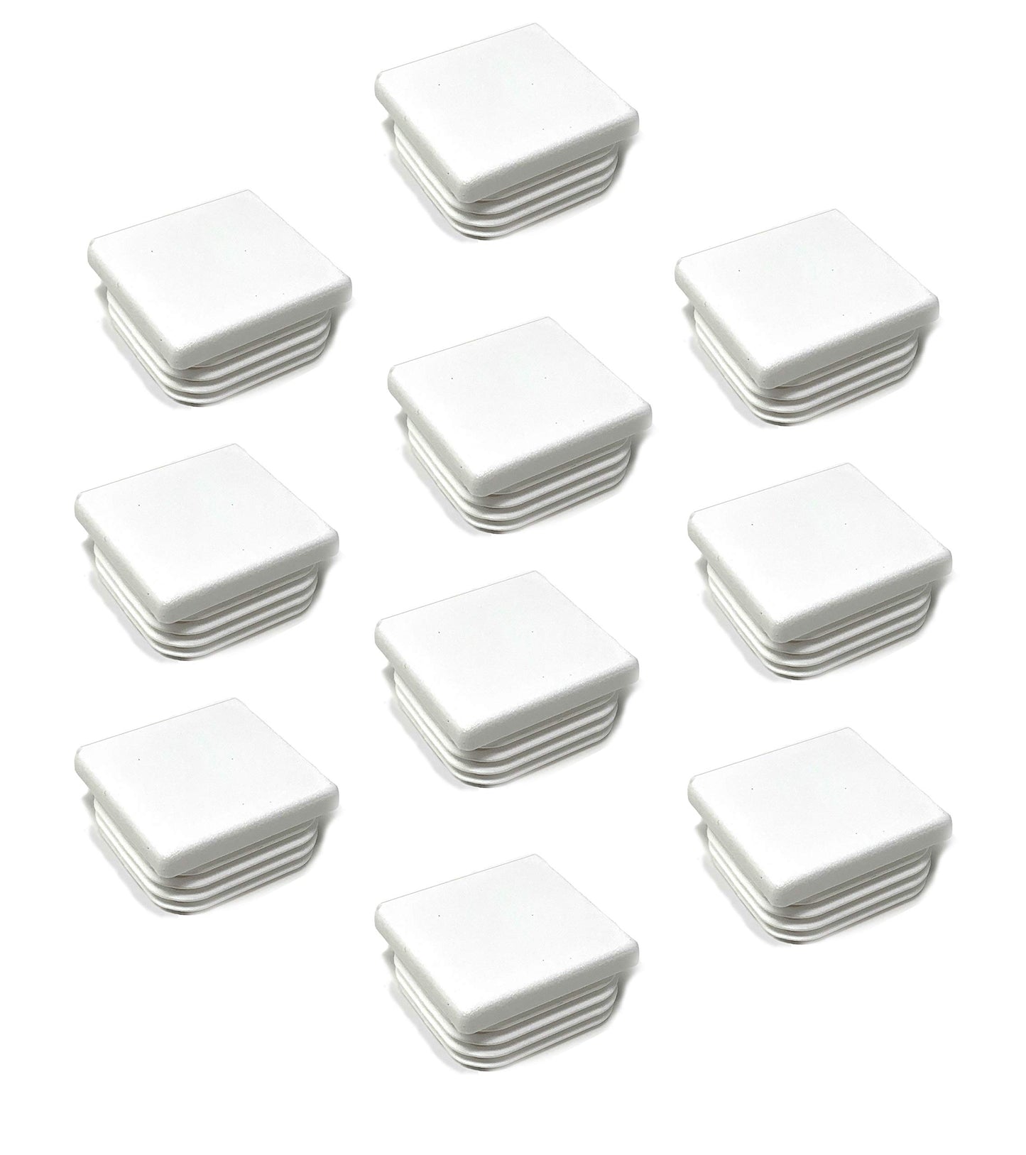 Design61 10x Vierkant Rohrstopfen Lamellenstopfen 40x40 mm mit Lamellen für Innenmaß 34-38 mm signalweiß