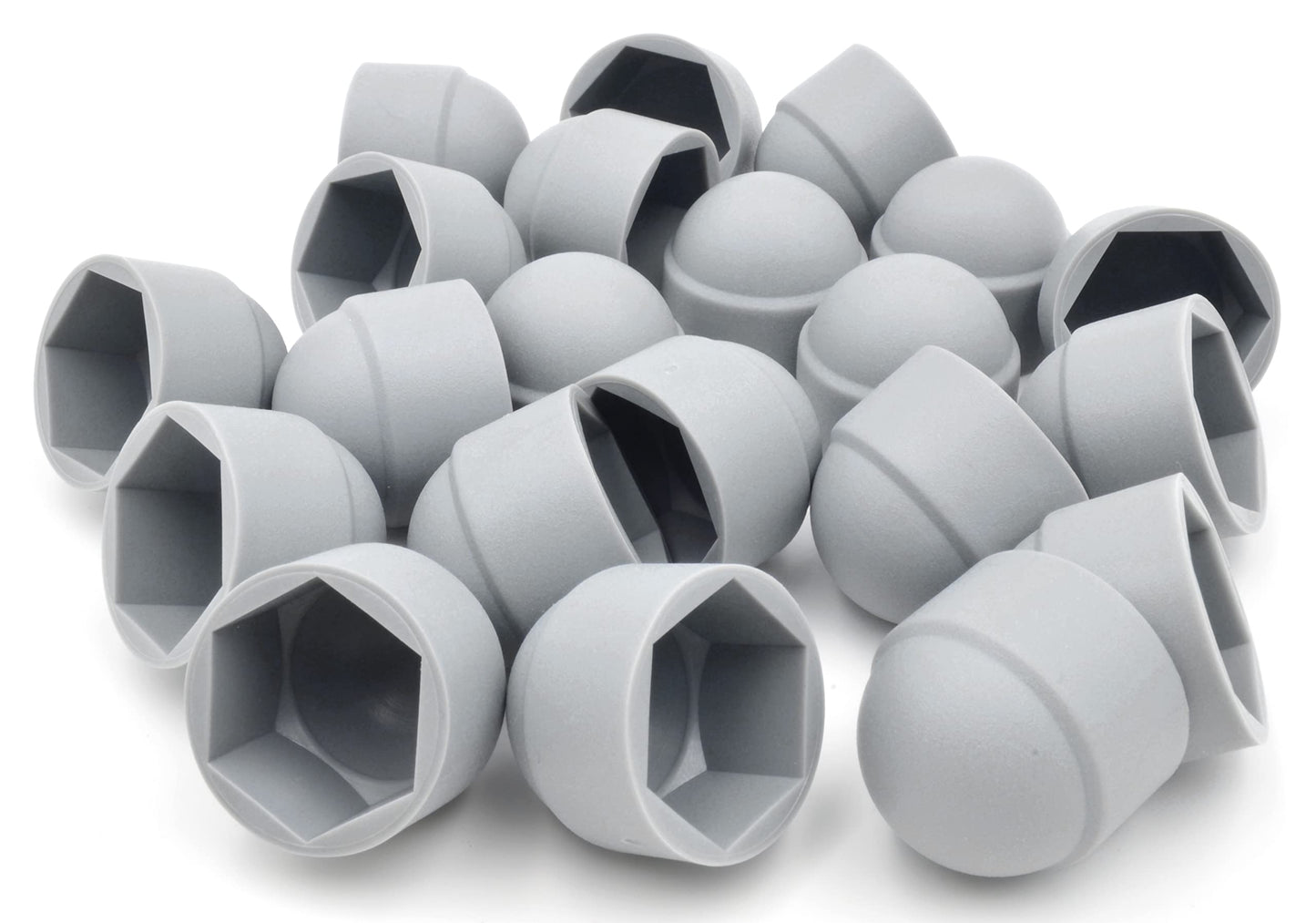 Design61 20x Round Hexagon Protective Caps M12 x SW18 mm with hexagon socket for nuts and screw heads in grey