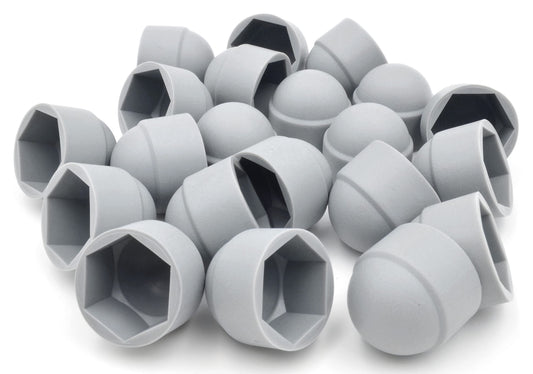 Design61 20x Capuchons de protection hexagonaux ronds M12 x SW18 mm avec six pans creux pour écrous et têtes de vis en gris