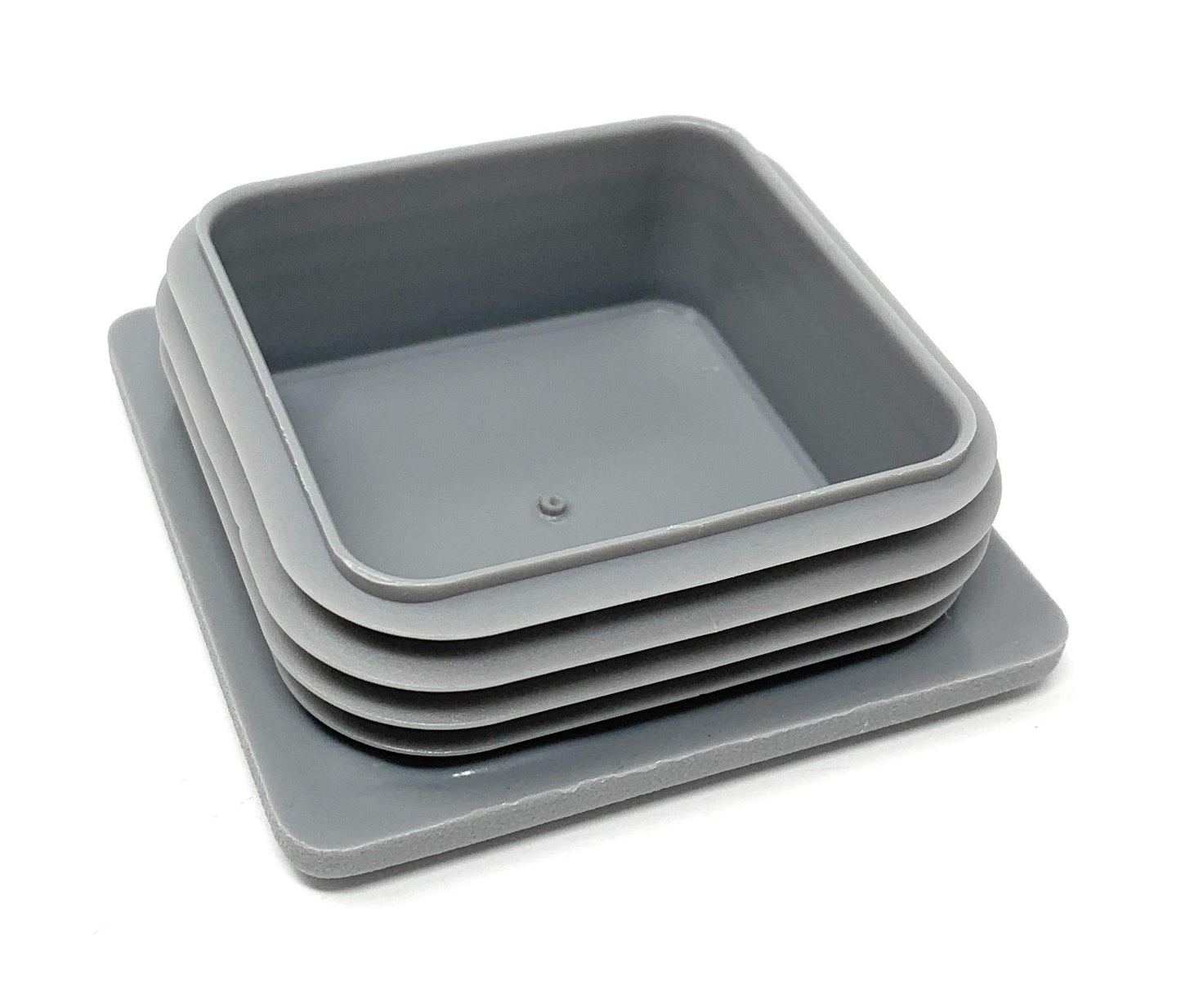 Design61 4x bouchons de tube carrés 80x80 mm avec lattes pour dimensions intérieures 66-72 mm en gris signalisation