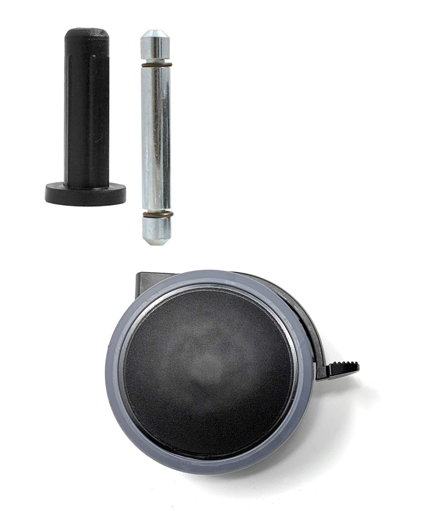 Design61 4er Set Universal Möbelrollen mit Bremse Lenkrollen Bodenschutz Doppelrolle mit Feststeller Hülse und Stift