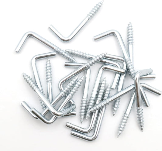 Design61 10x Gerade Schraubhaken Konsolhaken Stahlhaken 60 x 5mm Wandhaken mit Gewinde Einschraubhaken für Wand & Decke Haken zur Befestigung von Seilen Ketten Pflanzen Lampen