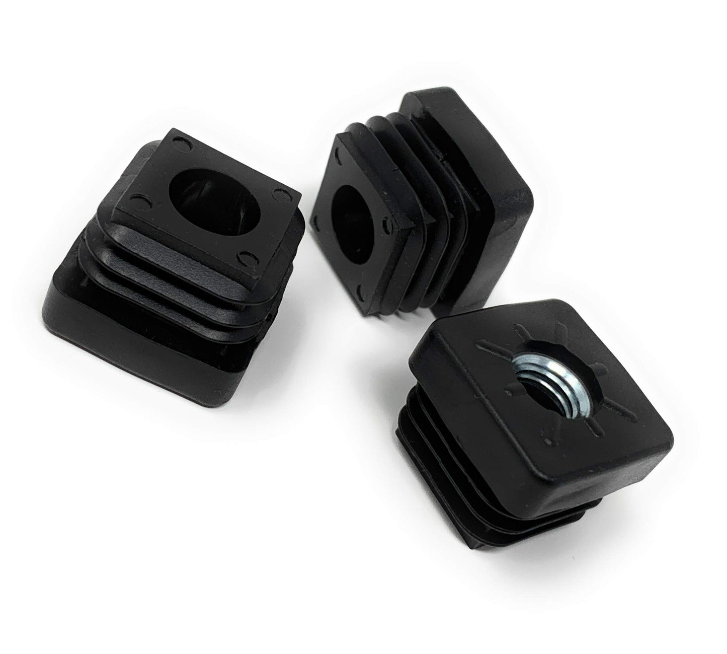 Design61 10x Gewindestopfen Vierkantrohrstopfen 25x25 mm 2,0 mm mit M10 Innengewinde