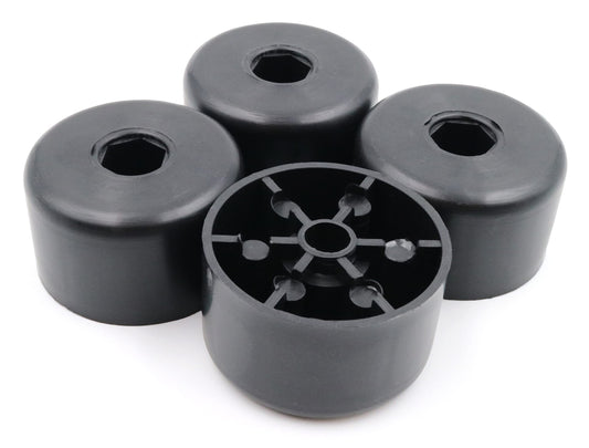 Design61 Set of 4 plastic furniture glides furniture foot sofa armchair with hexagon socket Ø 50 x H 30 mm black