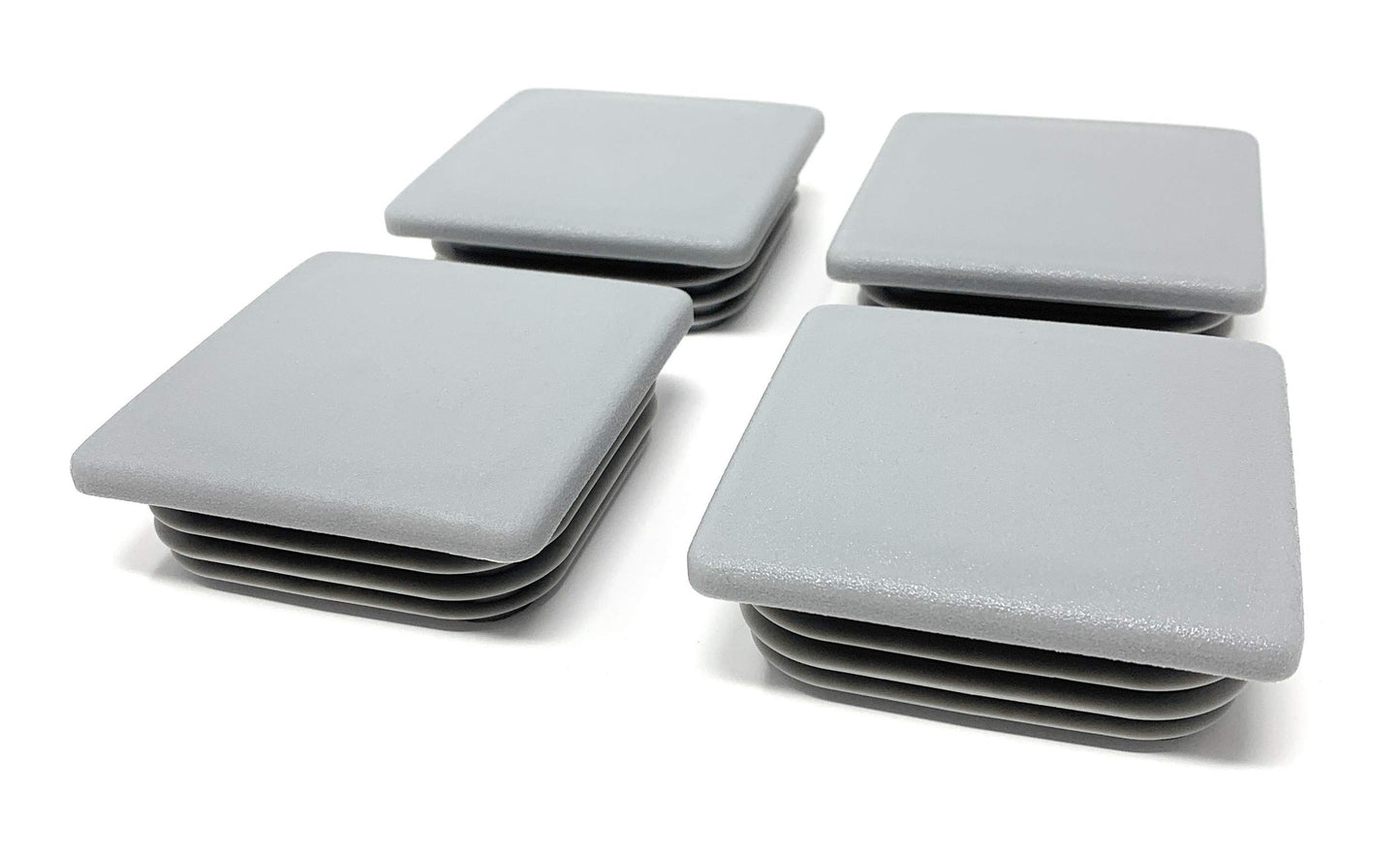 Design61 4x bouchons de tube carrés 80x80 mm avec lattes pour dimensions intérieures 66-72 mm en gris signalisation