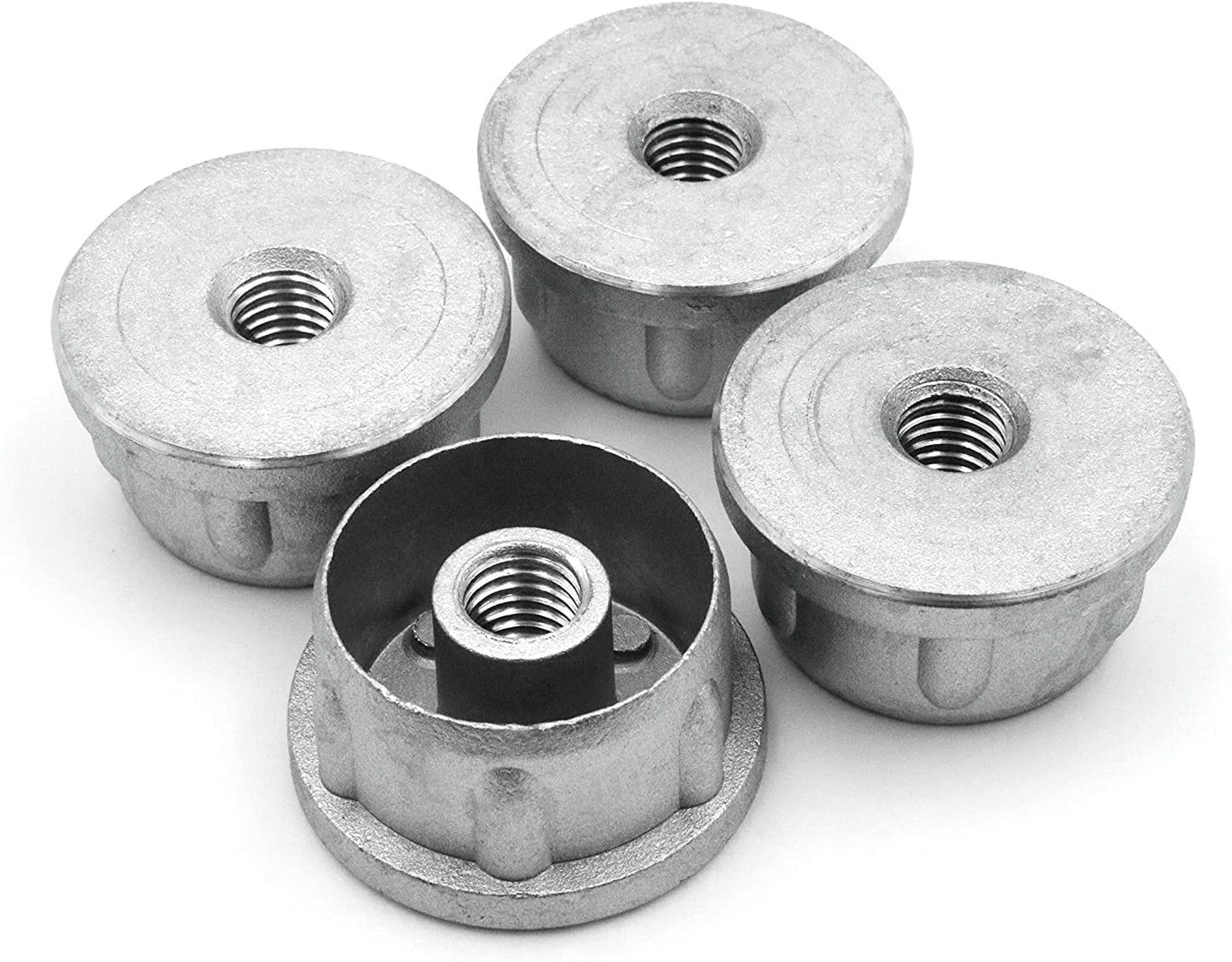Design61 4X Gewindestopfen Justierstopfen für Rundrohre aus Zink-Druckguss Ø 32 mm x 1,5 mm mit M10x18 Innengewinde