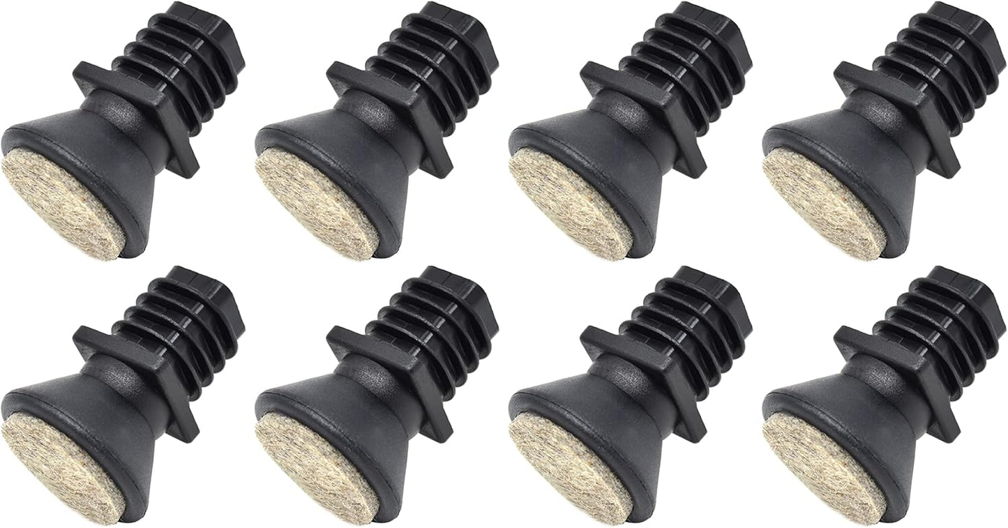 Design61 8X Stuhlgleiter für Vierkantrohre Außen 20x20 für Rohrinnen16-17 mm Filzgleiter Gelenkgleiter