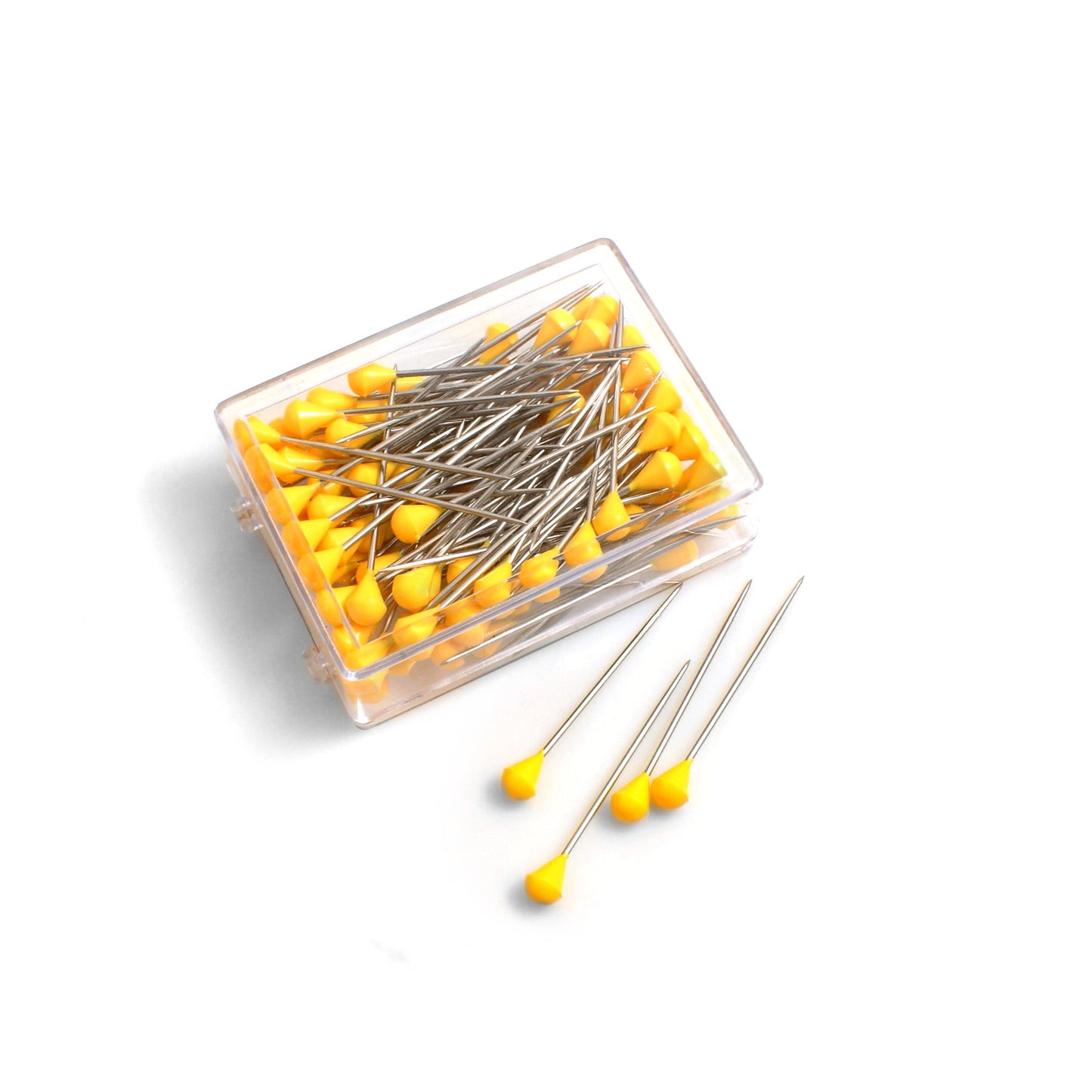 Design61 100x wallpapering pins heavy-duty pins with plastic head in yellow 50mm