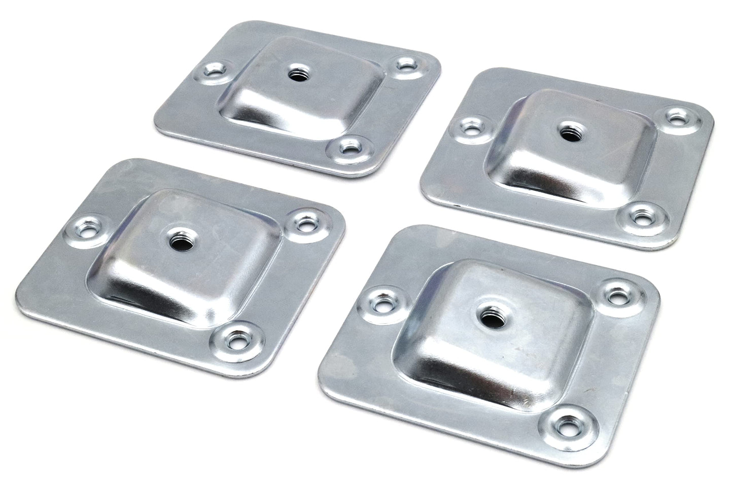 Design61 4er Set Montageplatte Schräg 10° Neigung M6 Gewinde für Sofa Tischbeine Stuhlbeine Möbelbeine Befestigung Platten Sofabeine Adapter