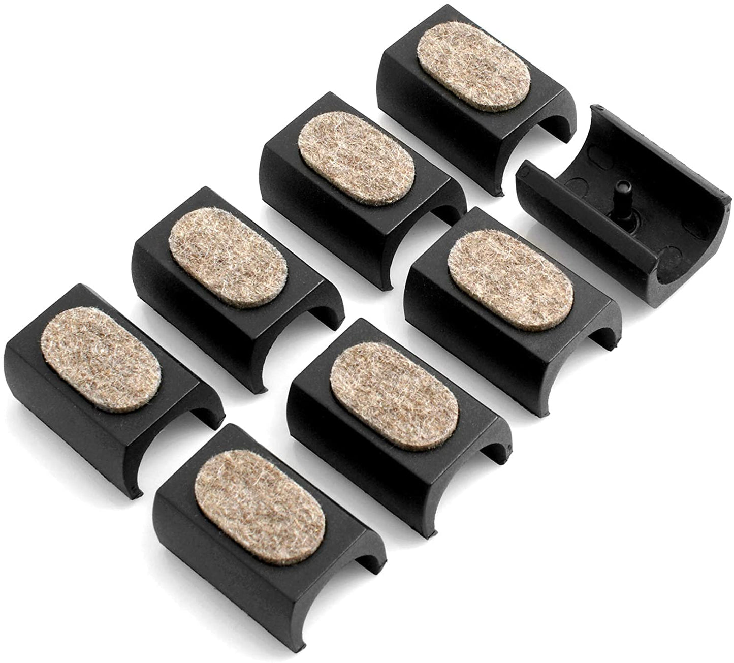 Design61 Filzgleiter 8er Set für Freischwinger Stuhlgleiter Ø 20-22 mm Möbelgleiter Klemmschalengleiter mit geräuschdämpfender Filzgleitfläche