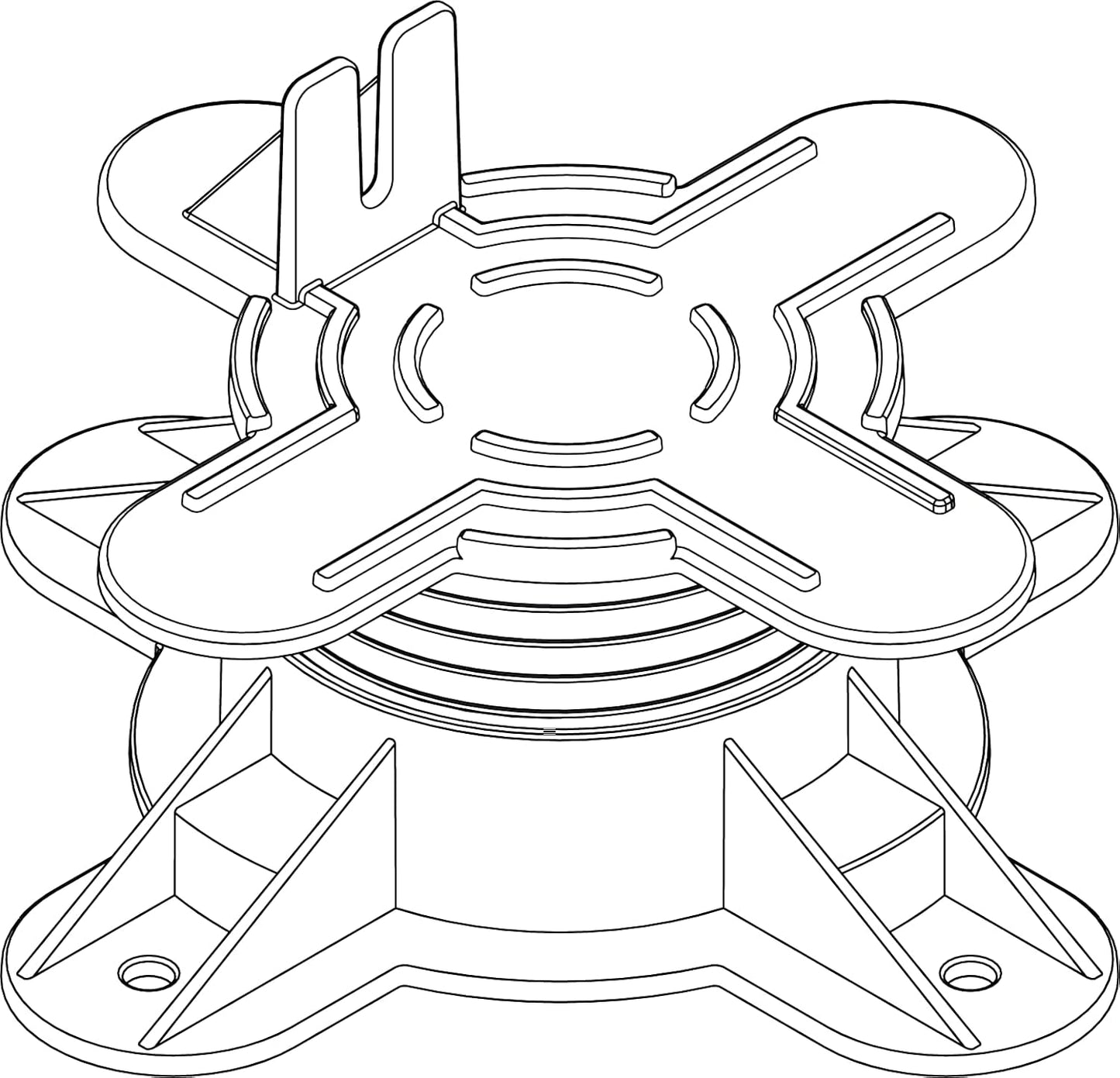 Design61 Stelzlager Unterkonstruktion für Terrasse Stufenlose Höhenverstellbar Terrassenlager für Terrassendielen aus Holz Holzähnlichen Werkstoffen und Aluminium Robust Wetterfest (125, 35-55 mm)