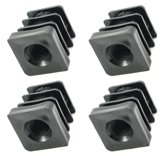 Design61 4X bouchons filetés bouchons de réglage pour tubes carrés avec filetage en plastique injecté 20x20 mm 1-1,5 mm avec filetage intérieur M10