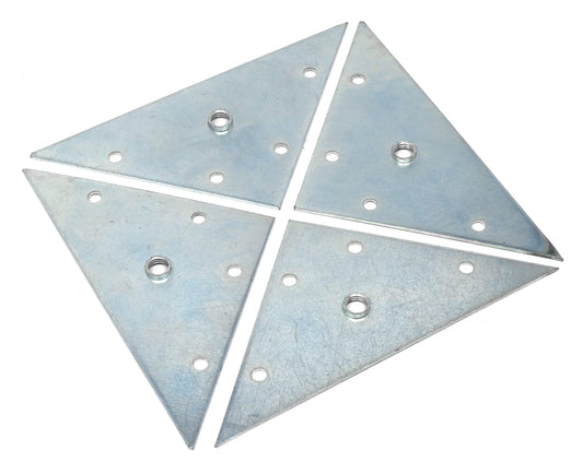 Design61 jeu de 4 plaques de montage, plaque de vissage 117x117 mm pour pieds de meubles avec filetage M10