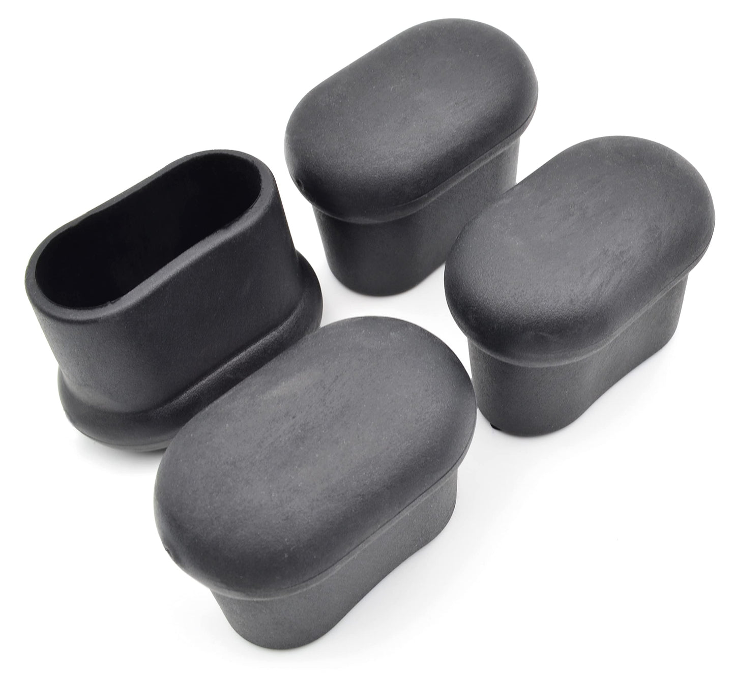 Design61 4X Abdeckkappen 40x20 mm für Flachovalrohre Verstärkte Kappe aus Weich-PVC