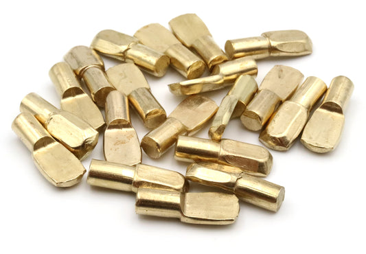 Supports d'étagère Design61 6,33 mm, supports d'étagère pour étagères en acier plaqué laiton, forme cuillère, 20 pièces