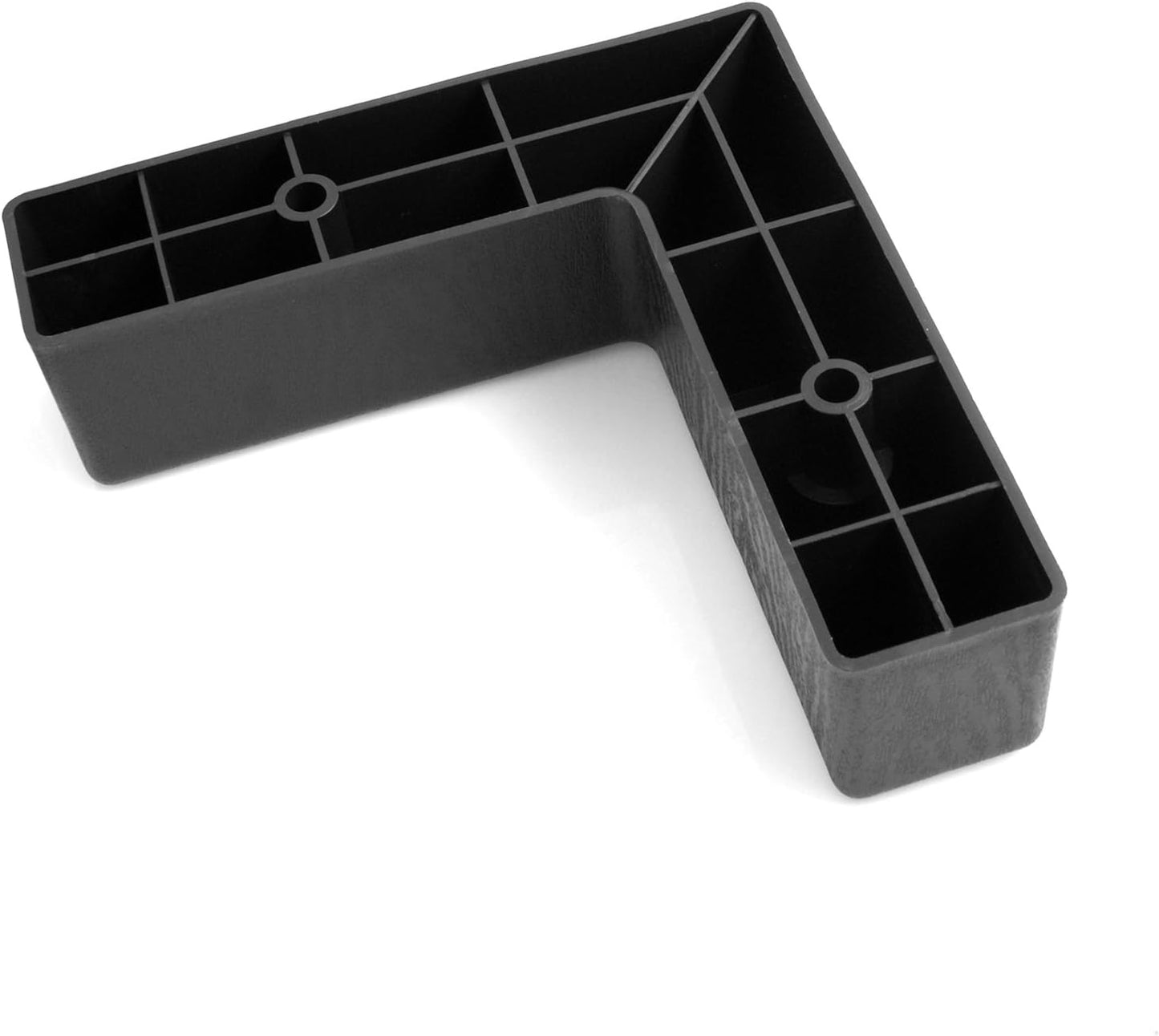 Design61 4X Set Sofa Sessel Füße Kunststoff L-Form L195xB52xH60 mm Schwarz Holzmaserung
