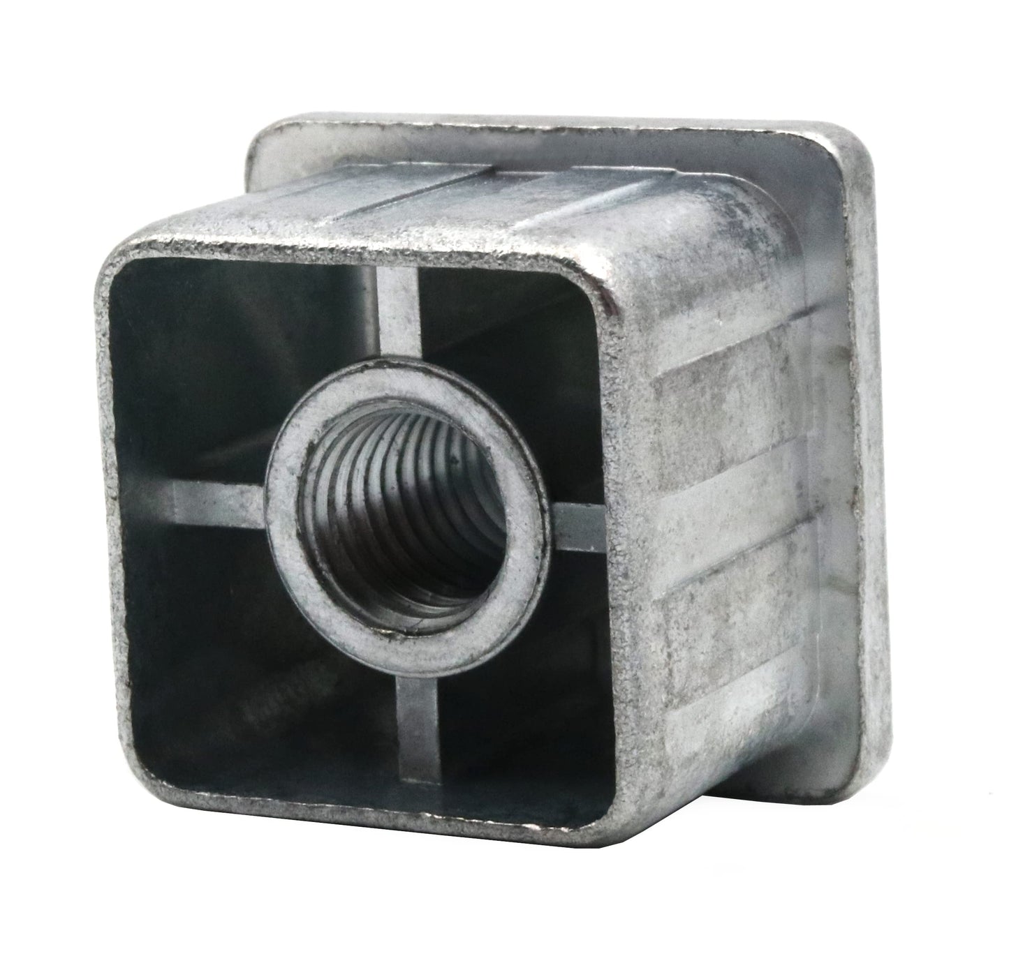Design61 4x bouchons filetés, bouchons de réglage, embouts de pied, douille d'insertion pour tubes carrés en zinc moulé sous pression 30x30 mm avec filetage intérieur M10, capacité de charge jusqu'à 800 kg pour épaisseur de paroi 2 mm