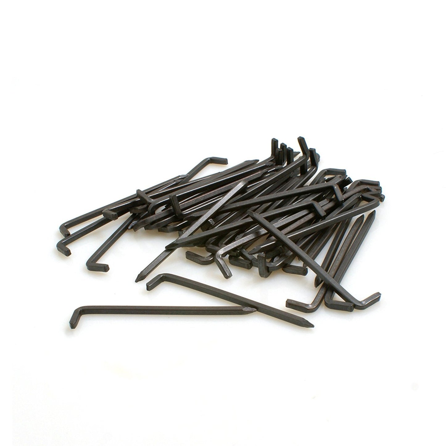 Design61 50x Konsolhaken Stahlhaken Vierkantdraht Ø 2,5 x L 40 mm aus Eisen