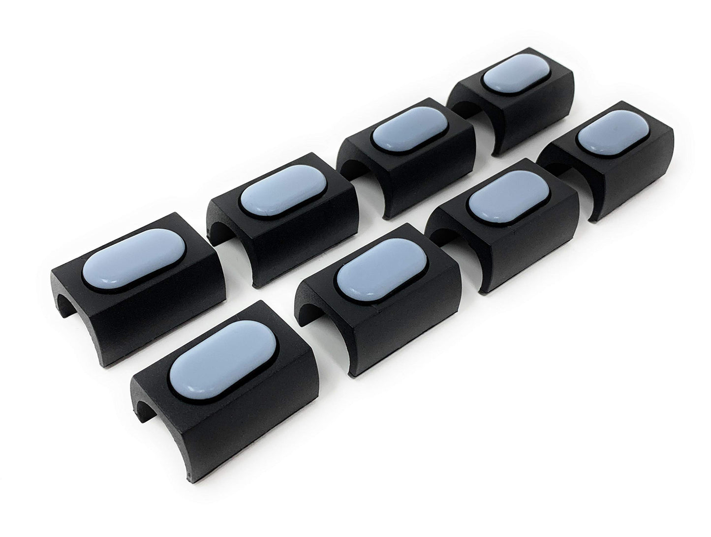 Design61 PTFE 8er Set für Freischwinger Stuhlgleiter für Rundrohr Ø 24-25 mm Möbelgleiter Klemmschalengleiter