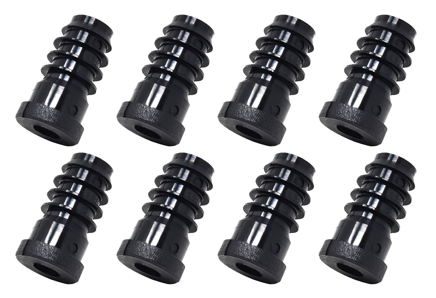 Design61 8x threaded plugs adjusting plugs for round tube with inserted metal nut Ø20 mm 1-1.5 mm with M8 internal thread
