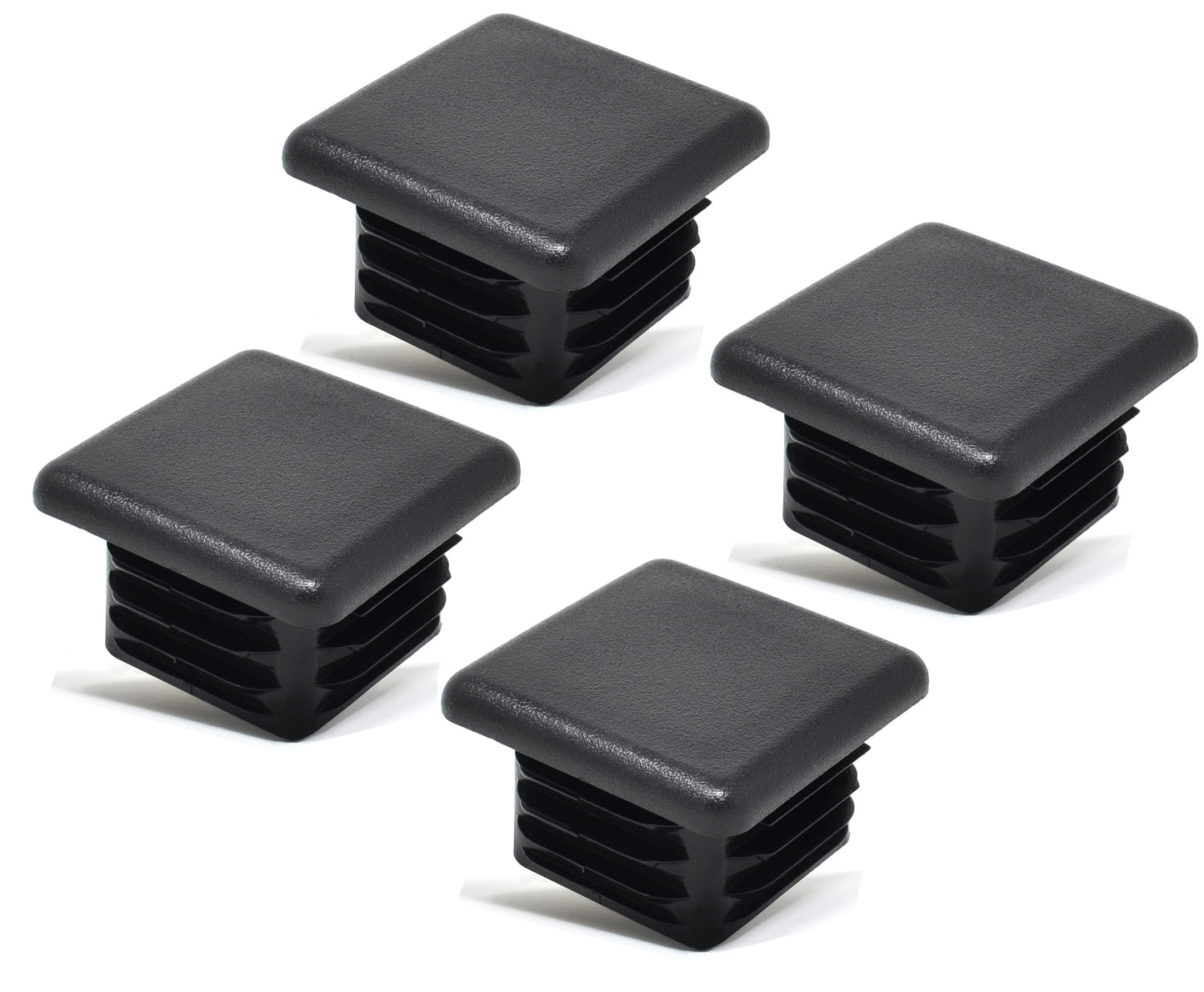 Design61 4x Vierkant Rohrstopfen Lamellenstopfen 50x50 mm mit Lamellen für Innenmaß 42-44,8 mm
