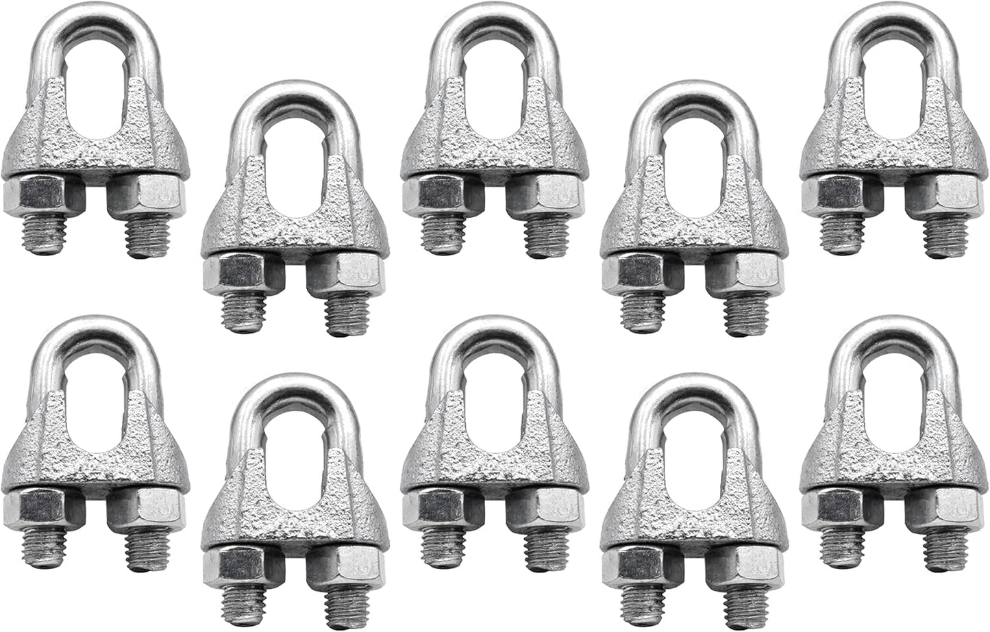 Design61 10x Drahtseilklemme 9,5mm verzinkt Seilklemme Bügelklemmen Bügelseilklemme Klemme Drahtseil für Befestigung von Seilen Sonnensegeln Stahlkabel Stahldraht Stahlseil