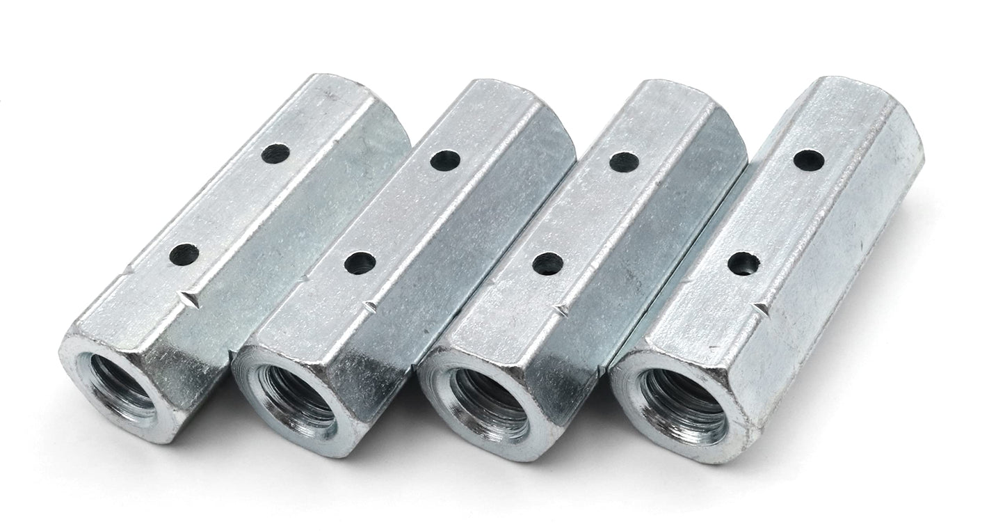 Écrou de tige Design61 M10 x 45 mm, écrou de tendeur hexagonal, filetage intérieur, tige filetée, acier galvanisé, lot de 4