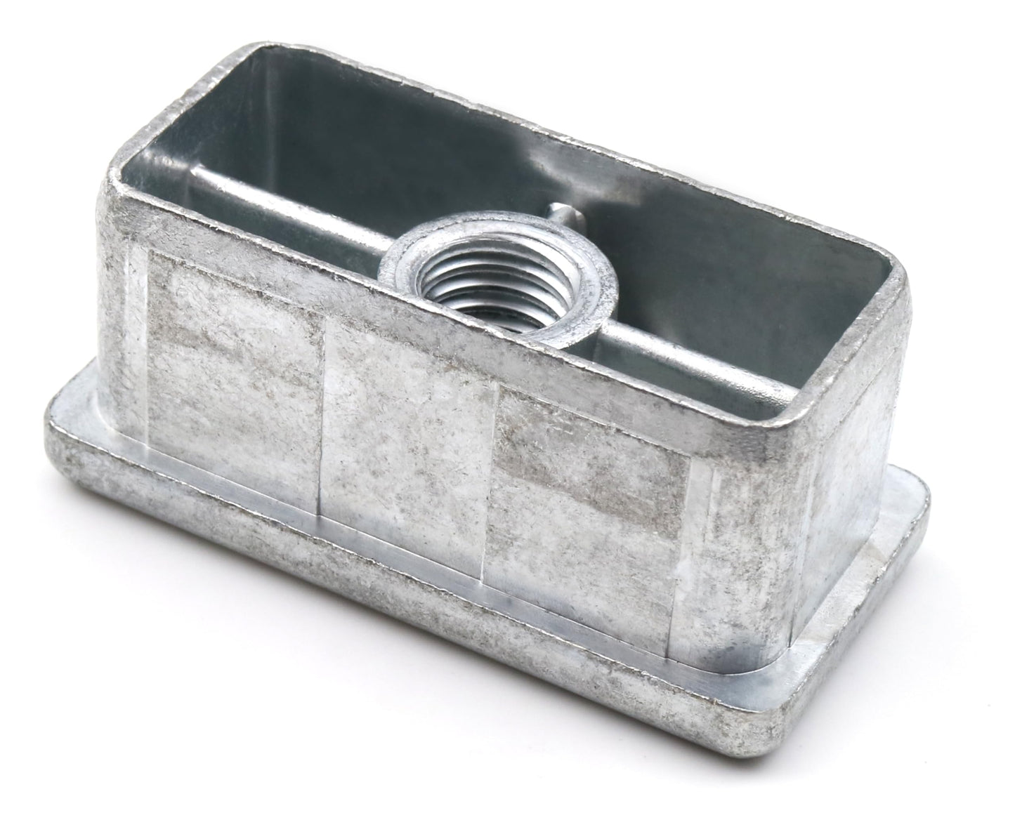 Design61 4X Gewindestopfen Justierstopfen für Rechteckrohre aus Zink-Druckguss 50x25 mm x 2 mm mit M10 Innengewinde