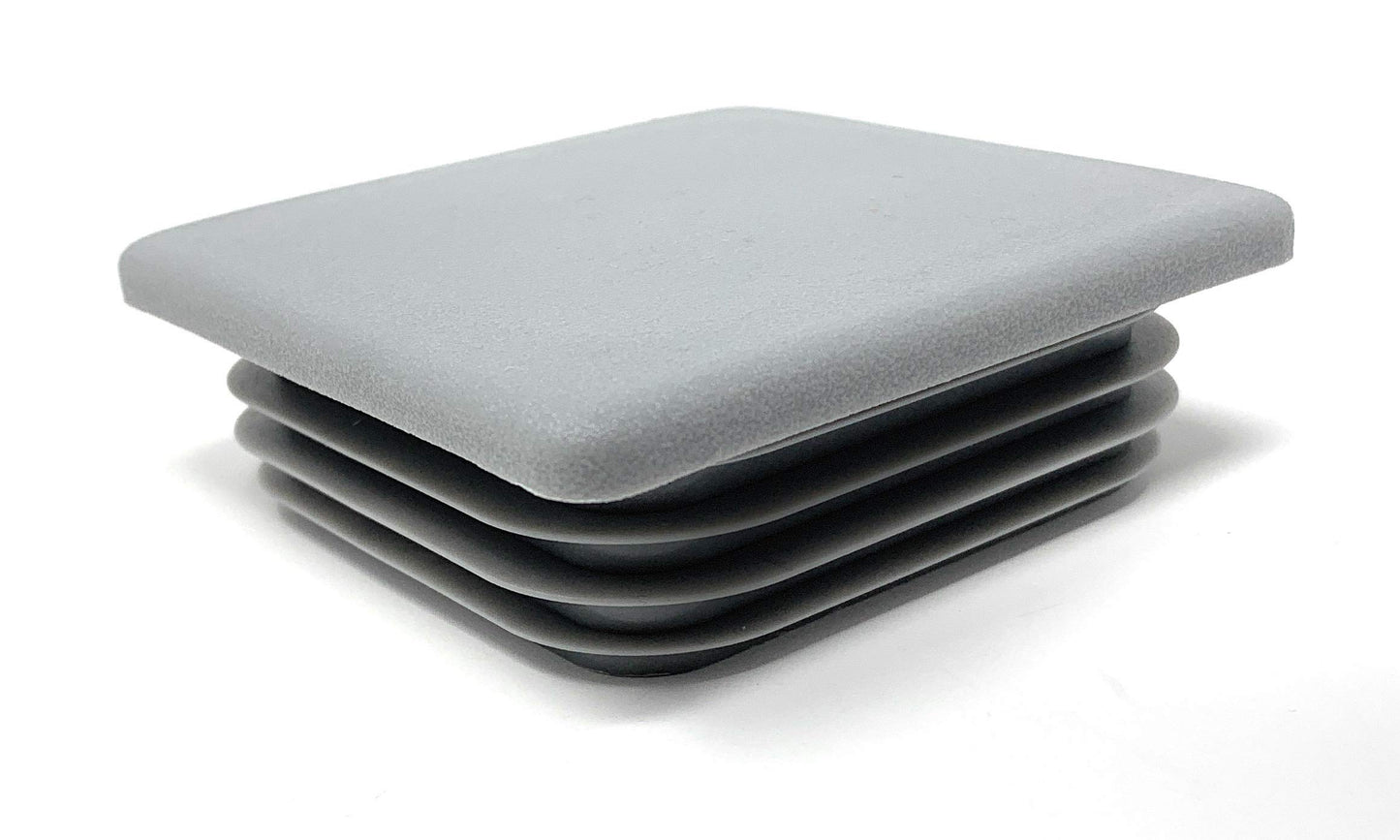 Design61 4x bouchons de tube carrés 80x80 mm avec lattes pour dimensions intérieures 66-72 mm en gris signalisation