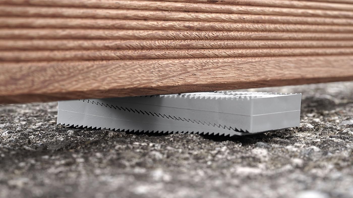 Design61 4Stück Justierkeile für Terrassen Unterkonstruktionen für Holz Aluminium Witterungsbeständig Robust und Wiederverwendbar Ideal für Terrassenbau und Unterleger 14-22 mm