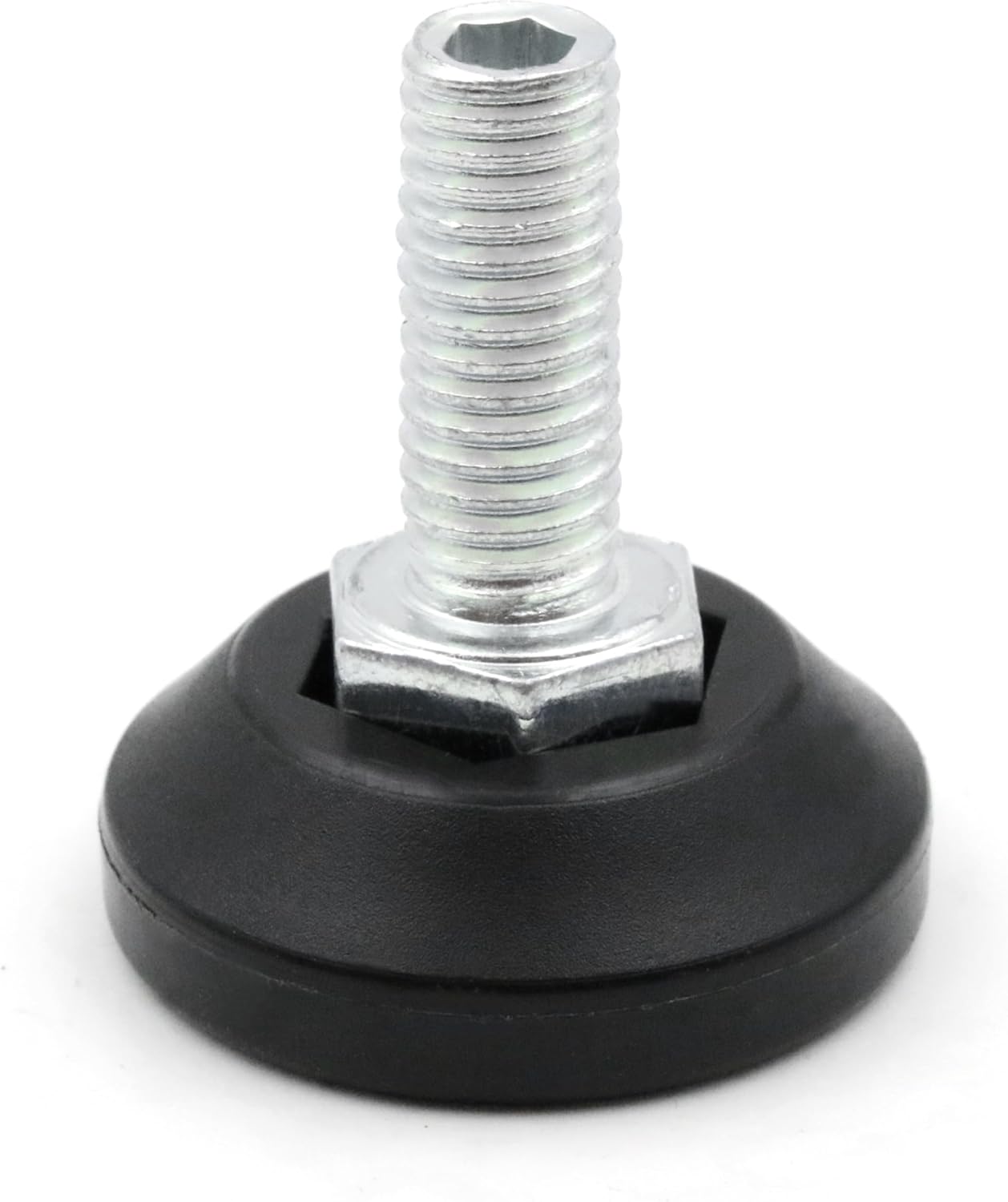 Design61 4X Justierfüße Ø 30mm M8x20 Stellschraube verzinkt mit Innensechskant von Oben verstellbar Stellfüße Nivellierfüße für Möbel, Werkbank & Maschinen