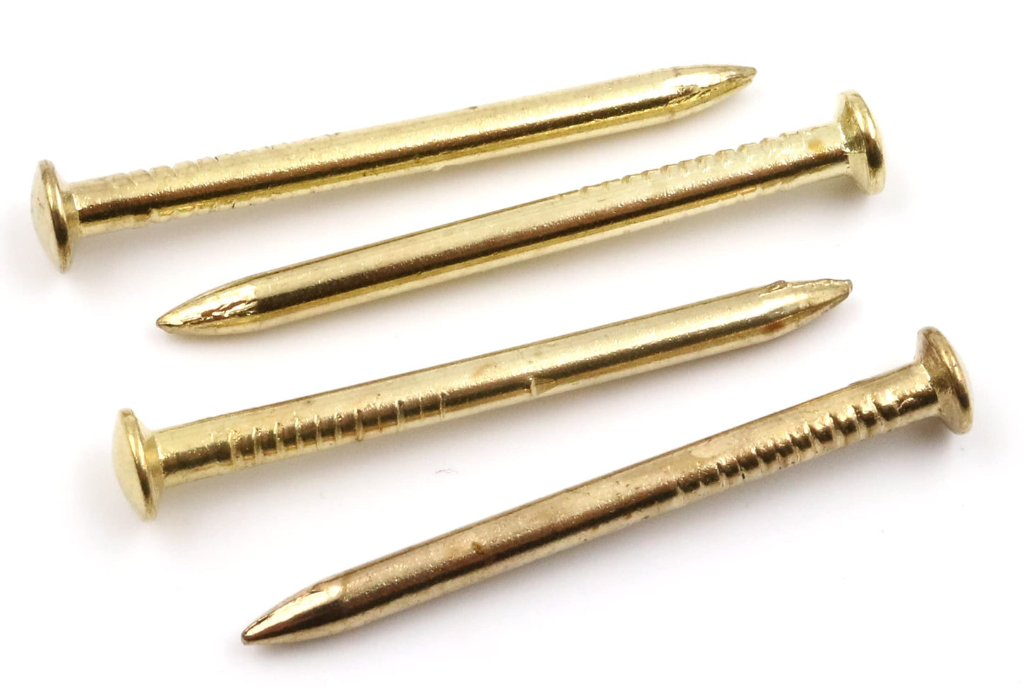 Design61 50x clous en acier, clous pour plinthes, 3,0 x 40 mm, tête de lentille, laitonnés